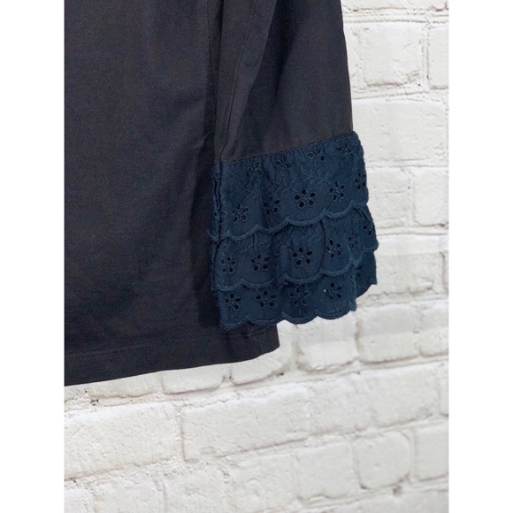 Unbranded black longsleeve with lace cuffs size s - Picture 4 of 7